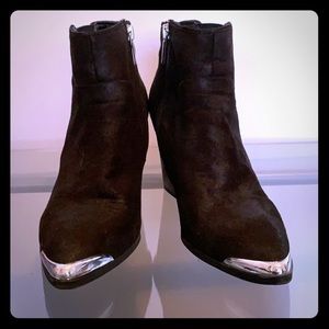 Silver tip ankle boots